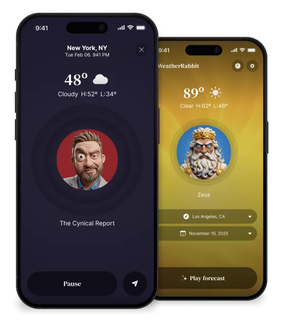 WeatherRabbit app previews
