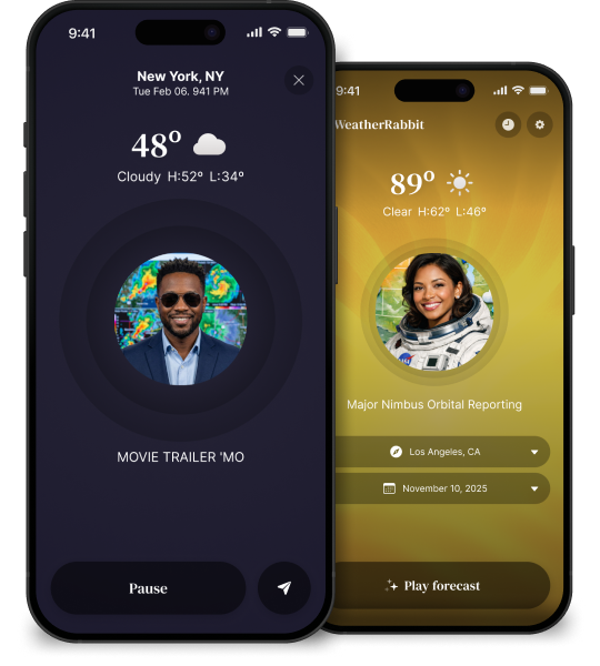 WeatherRabbit app previews